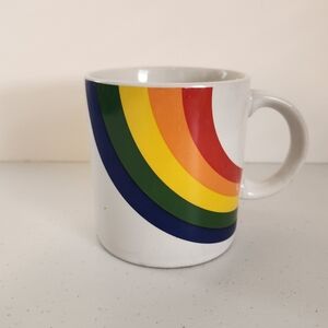 Vintage 1984 Ceramic Rainbow Coffee Mug by F.T.D.A Made In Korea FTDA